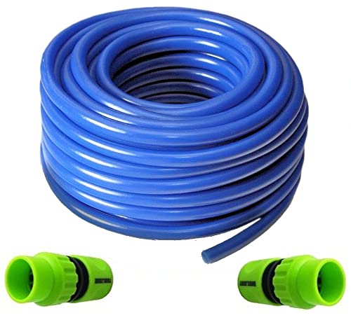 mumdadandbaby 4M Blue Garden Hose Connector Set with Strain Relief Connectors - Connects Tap to Pressure Washer, Hose Reel or Nozzle