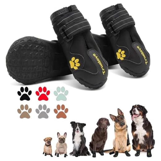 EXPAWLORER 4PCS Anti-Slip Dog Shoes - Waterproof & Stain Resistant Dog Booties with Reflective Straps for Outdoor Hiking, Dog Paw Protectors for Hot Pavement, Winter Snow, Fit All Breed Dogs