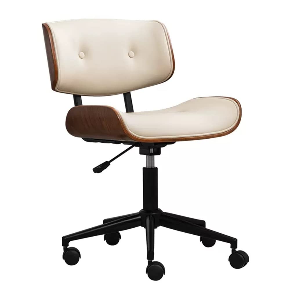 Chaise de bureau à bras pivotante à 360° en cuir rembourré