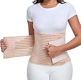 Postpartum & Post Surgery Abdominal Binder. Postpartum Belly Band Support Recovery after C-Section, Natural Birth, Hysterectomy, Hernia Belt (Beige,M)