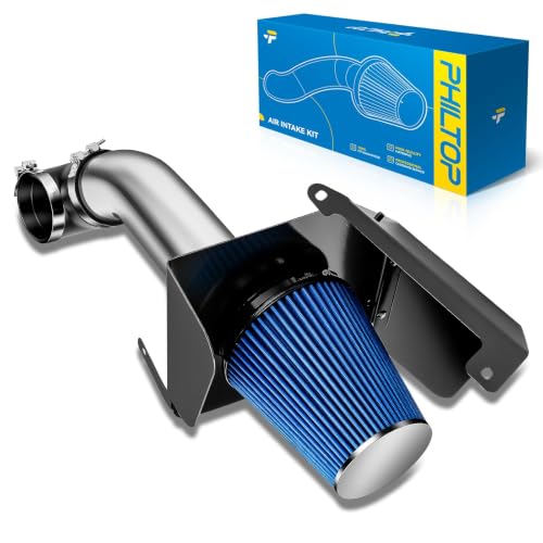 PHILTOP 3.5" Cold Air Intake Kit System + Heat Shield Fit for 2007-2008 Silverado/Sierra 1500, Tahoe, Yukon,Yukon XL 1500, Suburban 1500, Avalanche, Escalade, Escalade ESV/EXT, High Performance, Blue by PHILTOP - Used condition - US$53.15