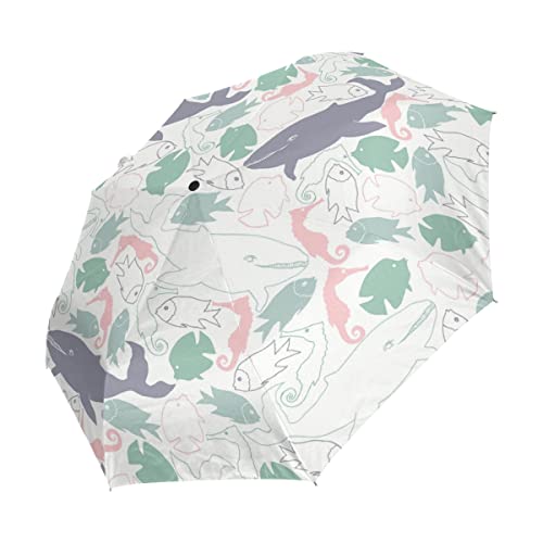 Parapluie pliable automatique océan résistant au vent pour les voyages et la plage