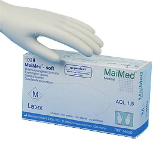 Preisvergleich Produktbild MaiMed Latexhandschuh soft, glatt XL 74038