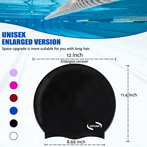 Extra Large Swimming Cap For Women Long Hair Girls Men And Adult Waterproof Silicone Cover Ear Bath Pool Shower Swimming Caps Special Design Swim Cap For Long Thick Curly Hair&Dreadlocks Weaves Braids #TOP3