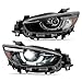 HECASA LED Headlight Pair Compatible with 2013-2016 Mazda CX-5 With AFS Adaptive Front Lighting System Headlamp W/AFS DRL Day Running Light Clear Lens Replacement for KA0G51030C KA0G51040C