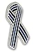 Forge Thin Blue Line Ribbon Police Support Enamel Lapel Pin (1 Pin)