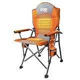 Gobi Heat - Terrain Portable Heated Camping Chair - Outdoor Folding Chair with Heated Filling - Winter Camping Essential - 3 Heat Settings (Sunrise)