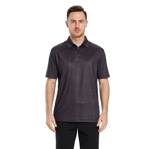 Image of Golf Shirts for Men Dry Fit Short Sleeve Print Performance Moisture Wicking Polo Shirt