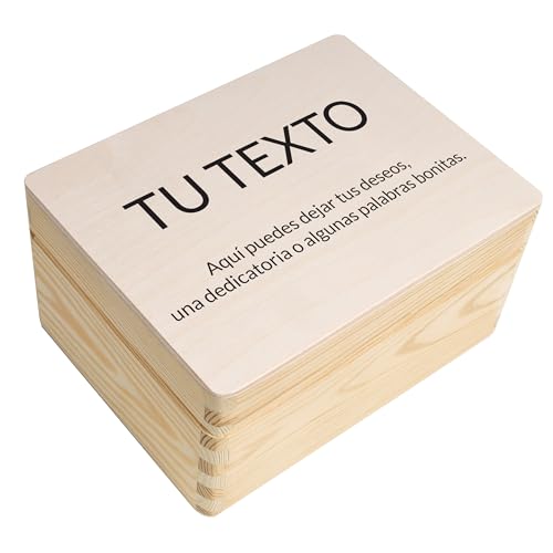 Creative DECO Caja de Regalo con tu Texto Personalizado | Caja Madera de Recuerdos Personalizada | para Mujeres, Hombres y Parejas | Impresión | Personalizadas Personalizados para Cumpleaños, Fiestas
