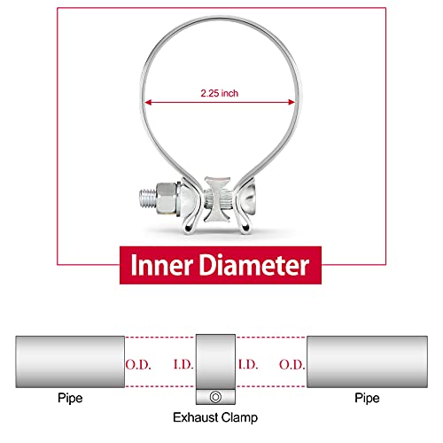 Sykrss 2.25"Stainless Steel Narrow Band Exhaust Seal Clamp With 1 Block #TOP2