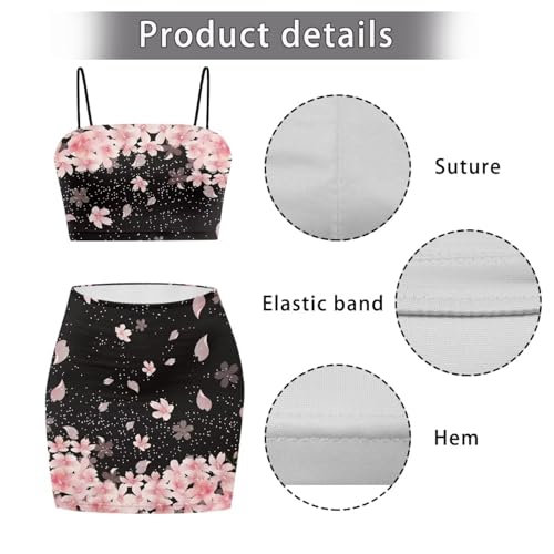 Image of 2025 Sexy Spaghetti Strap Crop Tops and Bodycon Skirt Casual 2 Piece Set S-4XL