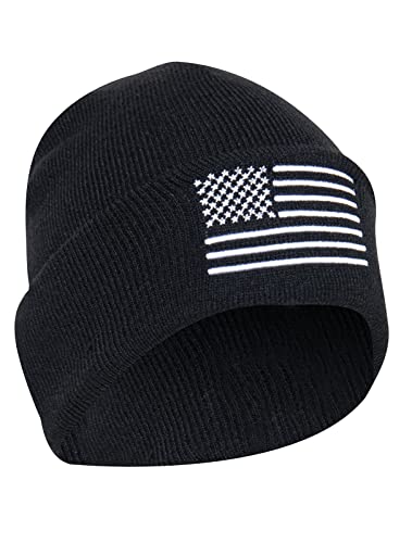 Rothco 57877: Us Flag Embroidered Fine Knit Watch Cap