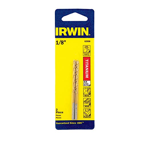 Irwin 63908 1/8" Titanium Nitride Coated High Speed Steel Drill Bit #TOP30