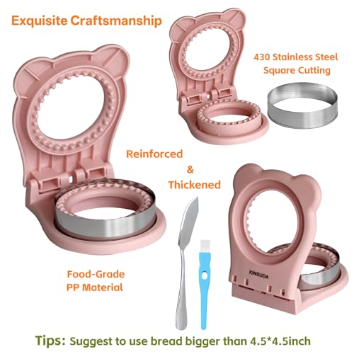 KINSUDA Upgraded PBJ Cutter Shapes, Sandwich Cutter and Sealer - 3.7