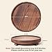 DEBETOOL Round Wooden Decorative Tray - Rustic Wood Soap Tray for Kitchen and Bathroom Counter Organizer, Farmhouse Kitchen Decor Wooden Riser for Soap Dish, Perfume, Candle, Potted