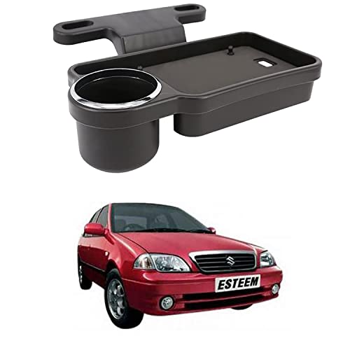Image of Oshotto (FT-04) Foldable Car Auto Headrest Rear Back Seat Table Drink Food Cup Tray Holder Compatible with Maruti Suzuki Esteem - Black