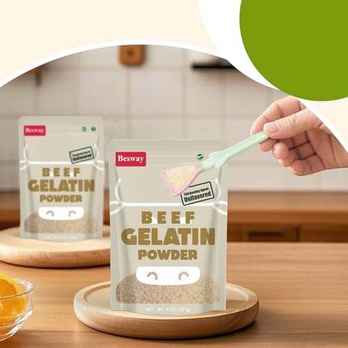Besway Beef Gelatin Powder Unflavored 8 oz, Culinary Grass Fed Gelatin for Gummies, Marshmallows, Desserts and more, No-GMO, Halal, Keto - Thumbnail 6