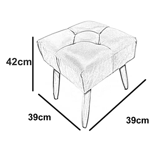 2 Pufes Para Sala ou Quarto Quadrado Banqueta Puff Kasi - Cores (Cinza)