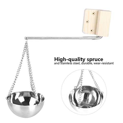 MOUMOUTEN Sauna Aroma Bowl, Sauna Verdampferschale Edelstahl Sauna Aromaschale mit Holzplatte und Schrauben f¨¹r Traditionelle Sauna oder Infrarotsauna