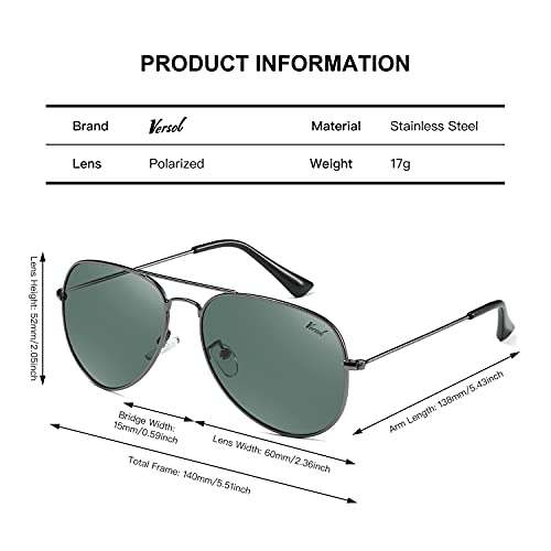 Image of Aviator Sunglasses for Men Women, Polarized Mirrored UV400 Lenses, Lightweight & Classic for Driving & Outdoors