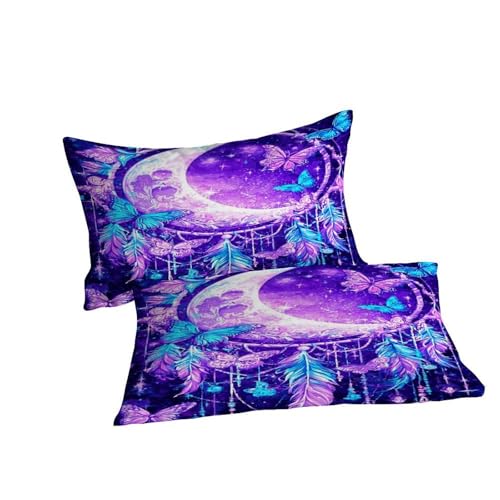 Parure de couette moon papillon en microfibre 200x200 cm avec 2 taies d'oreiller