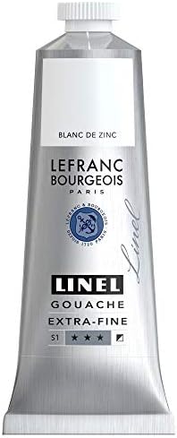Lefranc & Bourgeois Gouache Paint, Zinc White, 60ml Tube-Gouachefarbe
