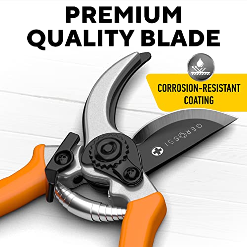 Premium Bypass Pruning Shears For Gardening - Heavy Duty, Ultra Sharp Garden Shears W/Ergonomic Grip Handle - Made W/Japanese Grade High Carbon Steel - Perfectly Cutting Through Anything In Your Yard #TOP3
