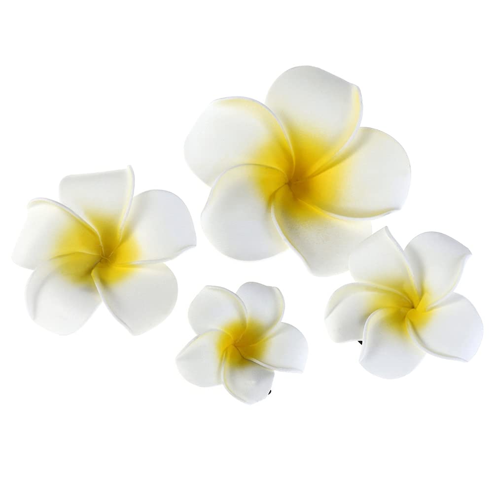 4 unids flores hawaianas pinzas para el cabello nupcial Barrette Tropical Beach boda Plumeria flor partido de las mujeres orquídea nupcial horquilla horquilla accesorios