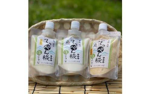[無添加調味料] 大阪能勢の塩こうじ 3点セット (塩・にんにく・たまねぎ 各200g) 麹 こうじ 無添加 手作り 塩こうじ 国産 発酵食品 人気 ご飯のお供 ギフト