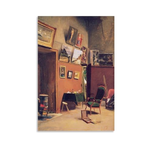 DEcter Frederic Bazille Artwork【Studio on Rue Furstenberg】 Póster de lienzo estético para la habitación, impresiones artísticas de pared para el hogar, decoración moderna, regalos, 12 x 18 pulgadas