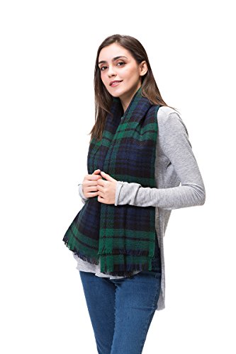 Lemef Women Stylish Warm Tartan Blanket Scarf Large Gorgeous Plaid Wrap Shawl - Image 5