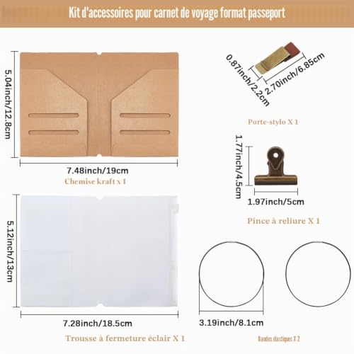 Protege Passeport Voyage Rfid : craspire Kit D'Accessoires pour Carnet de Voyage Format Passepo... – Image 2
