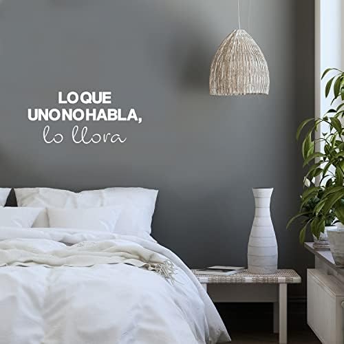 Vinyl Wall Art Decal - Lo Que Uno No Habla Lo Llora/What You Doesn't Speak You Cry - 11.5" x 25" - Lovely Inspiring Spanish Quote Sticker for Bedroom Living Room Coffee Shop Decor (White) image 5