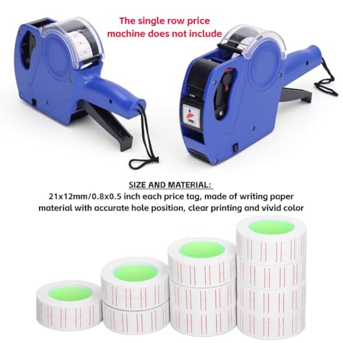 30 Rollen 15000 Stück Etiketten Preisaufkleber 21 X 12 Mm Einreihige Preisetiketten aus Papier für MX5500 Pistolenetikettierer