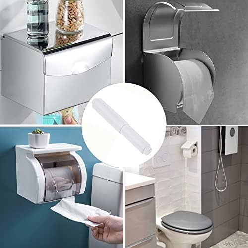acdokuk 2 PCS General Toilet Paper Holder Roller, Plastic Toilet Tissue Roll Holder Insert Replacement, Spring Loaded Toilet Roll Holder White Roller Fitting, for WC and Bathroom