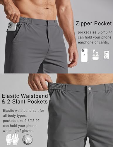 Image of COOFANDY Mens Golf Shorts 7 inch Inseam Lightweight Quick Dry Shorts Elastic Waistband with 3 Pockets UPF50