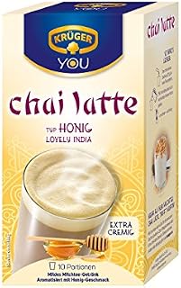 Krüger Chai Latte Lovely India, Honey Flavour, Mild Milk Tea Drink, 10 Sachets