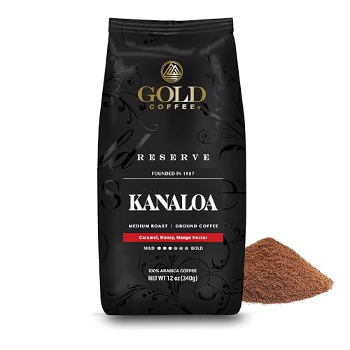 Gold Coffee Kanaloa Medium Roast Ground 12 oz