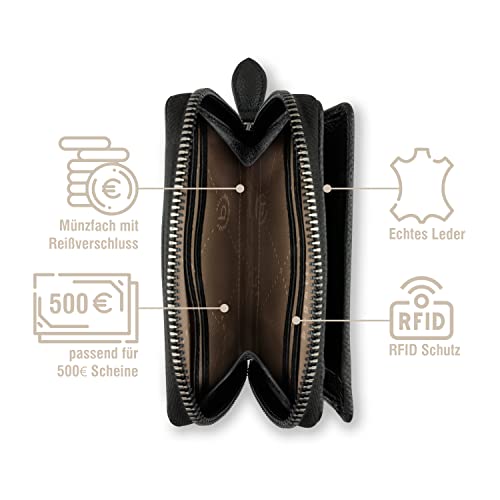 Compagnon bugatti Bella noir en cuir véritable pour femme active