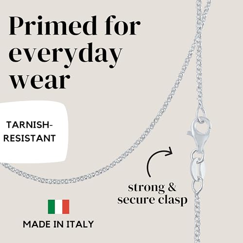 KISPER Solid 925 Sterling Silver Chain Necklace for Women Thin & Secure - Italian 1.6mm Diamond Cut Cable Link with Lobster Clasp - Made in Italy (16-30 Inch)4