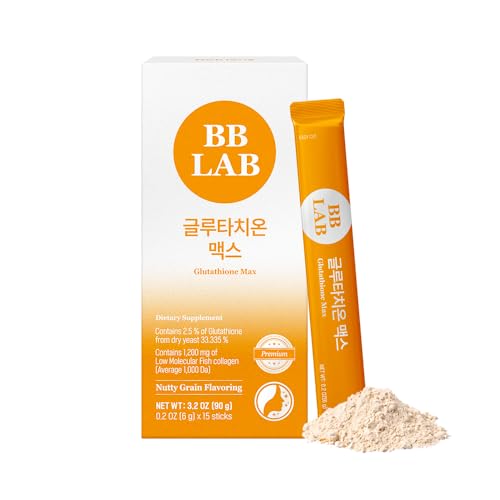 BB LAB Glutathione Max Powder Stick Supplement, Korea Glutathione, Low Molecular Fish Collagen for Woman, Vitamin C, Fast Absorption, Antioxidant, Anti-Aging