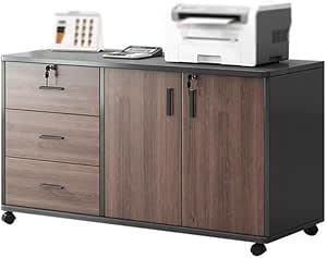 Commode d'imprimante Logan, armoire à dossiers avec 2 compartiments et