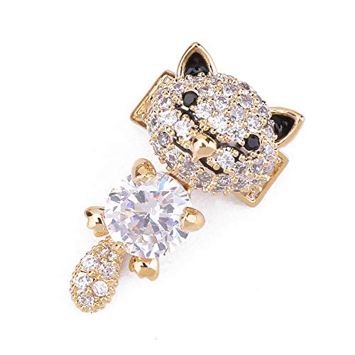 YVVO Nail Art Studs, 3D Spinning Nail Stud Gem Decoration, DIY Copper Nail Jewelry Accessories with Glue Tape for Nails, Shoes, Clothes and Phones(Cat diamond ornament)