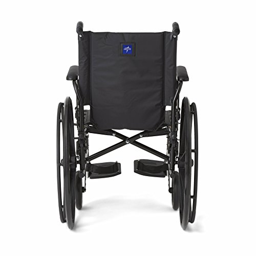 Medline Lightweight Wheelchair, Full-Length Arms And Swing-Away Footrests, 18" X 16" Seat (W X D) #TOP6