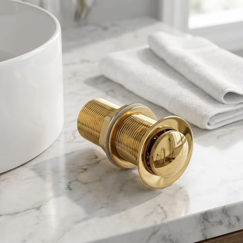 Image of InArt Waste Coupling for Wash Basin /Pure SS 5 inch Drain Out let System Full Thread Half-Cap Pop up Coupling for Wash Basin Accessories (Gold - Pack of 1)