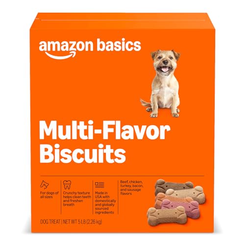 Amazon Basics Multi Flavor Biscuits Dog Treats 5 lb. Box