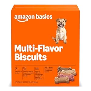 Amazon Basics Crunchy Dog Biscuits Multi Flavor Dog Treats 5 lb. Box