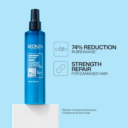 Image of Redken Extreme Anti-Snap Anti-Breakage Leave-in Treatment, 250 ml | Protein-infused anti-breakage Leave-in Treatment. Restores strength and helps repair weak, dry, damaged, and brittle hair.