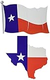 Beistle Texas Cut Outs 2 Piece Western Decorations USA Party Supplies, 13.5' & 14.5', Red/White/Blue