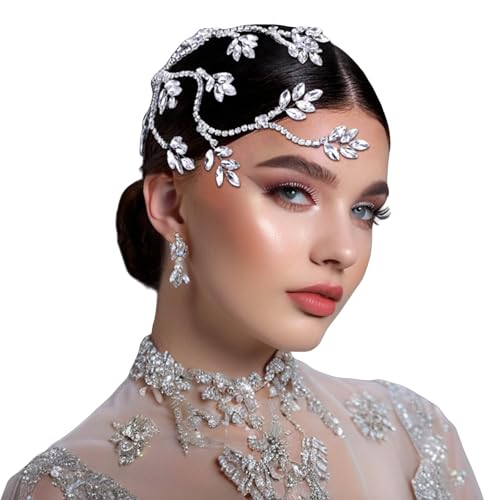 Eiaork Wedding Headband Crystal Bridal Headpiece Rhinestone Hair Accessories for Women Bride and Bridesmaids (798 Silver)
